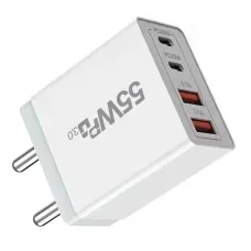 55W 4-Port USB PD Charger 2USB-A+2USB-C PD QC PPS Fast Charging Wall Charger Adapter EU Plug US Plug for iPhone 16 16 Pro 15 14 13 Pro Max for Xiaomi 15pro for Huawei Mate XT for Samsung Galaxy Z Flip6