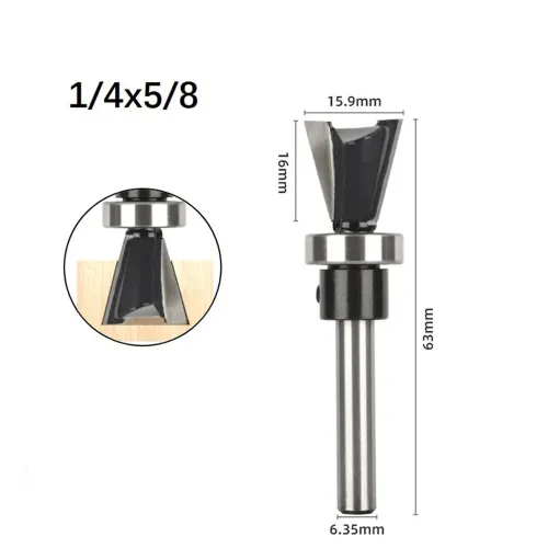 Woodworking Router Bit Shank Carbide Dovetail Router Bit With Bottom Bearing Woodworking Cutters Woodworking Router Bit Set