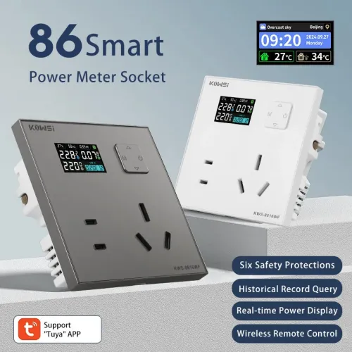 KEWEISI KWS-8616 Series Smart Metering Socket 16A High-Power Control with Wi-Fi for App Scheduling & Energy Graphs
