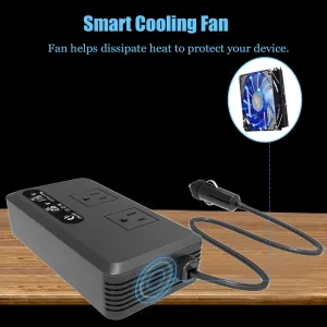 200W Car Power Inverter 12V to 220V 110V Modified Wave Smart USB Fast Charger with LCD Display 2 USB Chargers 2 Type-C Chargers