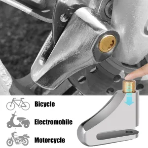 XANEUniversal Portable Motorcycle Disc Brake Lock with Keys Alloy Steel Waterproof Anti-Theft Lock for Motorcycles Electric Vehicle