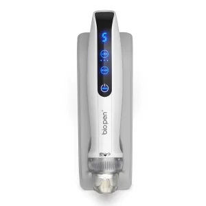 biopen Q2 Microneedling and EMS Device LED Light Therapy 5 Speed Adjustable Wireless with Smart Induction Base 25 Pins 700mAh Battery