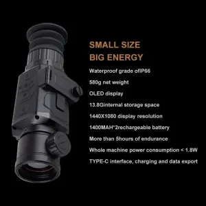 HT-C18 Thermal Monocular 384x288 Resolution 12m Pixel Size OLED Display IP66 Waterproof Long Battery Life Multiple Focus Lengths