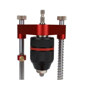 ENJOYWOOD All Aluminum Alloy Adjustable Woodworking Drill Locator Pro Auto Line Drill Guide Puncher Mini Bench Drill Press Precise Positioning Tools Hole Drill
