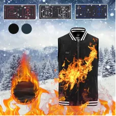 TENGOO HV-09 Heated Vest 9 Heating Areas Oversized Women Men Winter Vest Self Heating Vest Usb Electric Thermal Vest Jacket Outdoor Vest