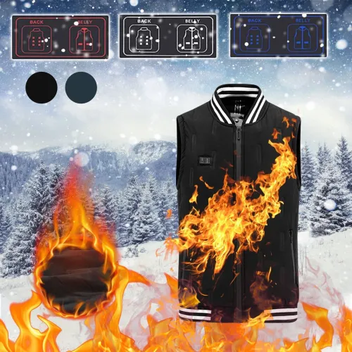 TENGOO HV-09 Heated Vest 9 Heating Areas Oversized Women Men Winter Vest Self Heating Vest Usb Electric Thermal Vest Jacket Outdoor Vest