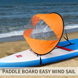 KOETSKayak Boat Wind Paddle Sailing Kit, Popup Board Sail Rowing Downwind Boat Windpaddle With Clear Window, Kayak Accessories