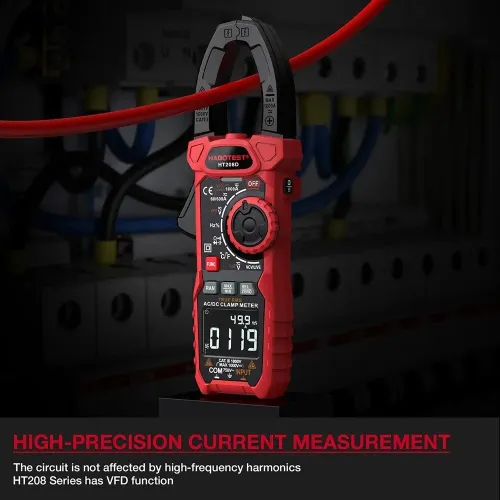 HABOTEST HT208D Digital Clamp Meter AC/DC True-RMS Multimeter Anto-Ranging Tester Current Clamp Digital Ammeter Clamp Meter