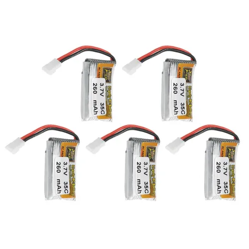 5 X ZOP Power 3.7V 260mAh 35C Lipo Battery White Plug for RC Quadcopter