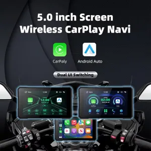5.0 inch Wireless CarPlay Moto Android Auto Portable Digital GPS Moto Navigation Motorcycle Dashboard Display Screen TPMS
