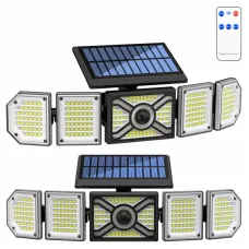 Outdoor Solar Lights Powerful 244Led Lamp Spotlight Sunlight Energy Waterproof For Exterior Garden Wall Decor