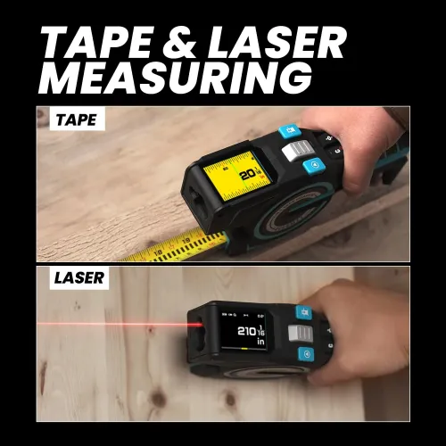 Mileseey DTX10 Digital Measuring Tape Laser 100m 330Ft Range 12Ft Blade Swappable Battery App Sync High Accuracy Smart Calculations Color Display Auto Lock Tape Extended Laser Line