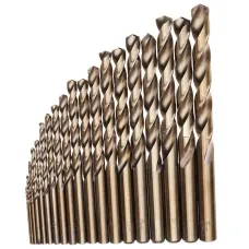 Drillpro M35 Cobalt Drill Bit Set HSS-Co Jobber Length Twist Drill Bits with Metal Case for Stainless Steel Wood Metal Drilling