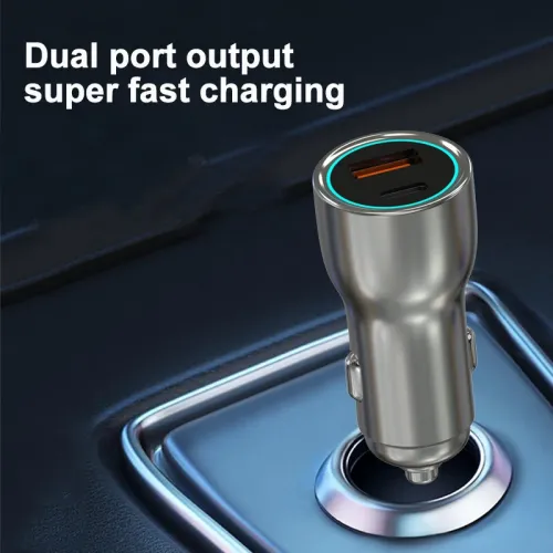 60W Fast Charging Car Charger PD & QC Dual Port Fast Type C Charging Power Delivery Adapter for iPhone 14 13 12 11Pro Max