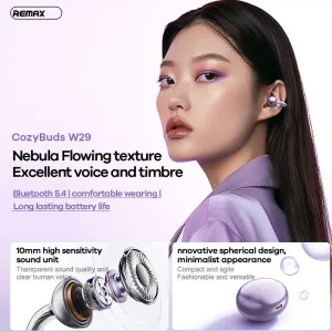 REMAX CozyBuds W29 OWS Earclips Earbuds Wireless bluetooth Earphone Stereo Open-ear Ergonomics Mini Ligth Portable Headphones with Mic