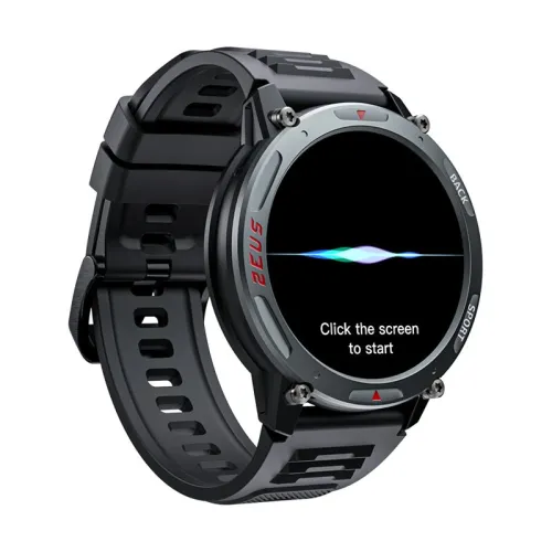 LOKMAT ZEUS 4 PRO 1.43inch AMOLED Display 5ATM Waterproof AI Voice Assistant bluetooth Call Heart Rate Blood Pressure Blood Oxygen Monitor Sleep Monitoring Body Temperature Detection Multi-sport Modes Music Playback Smart Watch