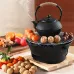 IPRee 1Set 23cm Cast Iron Round Charcoal Stove Outdoor Cooking & Heating for Camping, Picnics, Backyard BBQ, Camping Stove Portable, Picnic Essentials