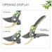 Industrial Pruning Shears 205mm SK5 Steel Blade 50mm Length Two-level Opening Ergonomic Non-slip Handles Labor-saving Spring Precision Cutting