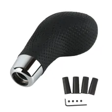 5-Speed Leather Car Universal Modified Gear Head Ball Head Black Punching Type