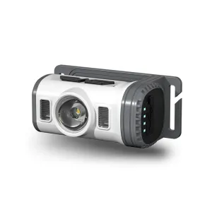 Motion Sensor Smart LEHeadlamp Rechargeable Flashlight Red and Blue Warning Headlight Portable Clip-on Cap Light with 8 Lighting Modes for Outdoor Camping Hiking Fishing Running