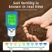6 in 1 Soil Meter PH Tester LCD Display Light Fertility Temperature Moisture Humidity Analyzer Gardening Tool Battery Powered Eco-Friendly