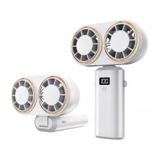 Neck Hanging Fan USB Rechargeable Folding Design Dual Turbo Dual Fan Cooler Rechargeable Cooling Fan With Digital Display