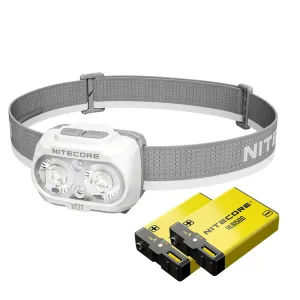 NITECORUT27 PRO 800LM Dual Beam Light Headlamp With 2Pcs Battery Pack USB Rechargeable Wide Range Dual Power Headlight Spotlight for Outdoor Night Running Fishing