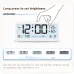 LCD Smart Digital Alarm Clock with Large Display Thermometer Hygrometer Anti-Slip Bottom with Night Light Battery Operated Safe Rounded Corners Design for Home Office Bedroom