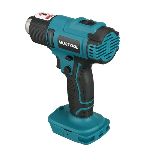 MUSTOOL 2500W 18V 650 550L/min Hot Air Gun with Stepless Speed Switch Used for Soldering, Welding Pvc, Shaping, Drying, Heat Shrinking, Paint Removal, Etc.