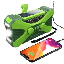10000mAh Emergency Flashlight Torch Power Bank Solar Radio with Flashlight Aste Solar Hand Crank USB AM FM NOAA Weather Radios Home Outdoor Emergency Equipment