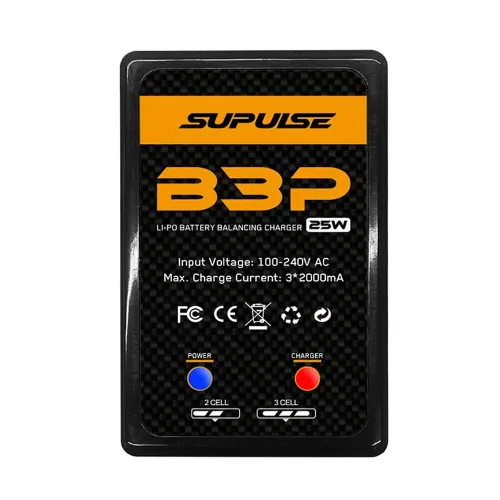SUPULSE B3P AC 100-240V 2000mA 25W Lipo Battery Balance Charger for 2S 7.4V 3S 11.1V Lipo Battery