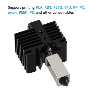 KINGROON New Upgrade Hardened Steel Extrusion Head Assembly For Bambu X1/P1P 3D Printer Hot End 0.4mm Hardened Steel Nozzle 500C Heating Block Aluminum Alloy Radiator High Temp Printing