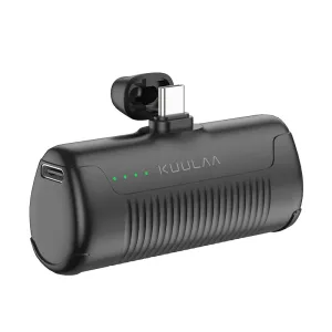 KUULAA KL-YD47 Mini 4500mAh Built-in Type-C Plug Emergency Power Bank External Battery Power Supply Fast Charging for iPhone 12 13 14 14Pro 14 Pro Max