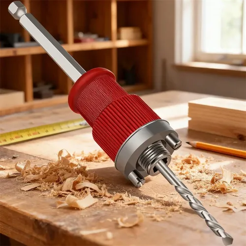 Quick Coring Hole Drill Rod Carbon Steel Drill Bit 19.5cm Length Multi Material Wood Acrylic Aluminum Iron Sheet High Hardness Wear Resistant Drilling Tool High Efficiency