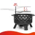 SINGLYFIRE 30 Inch Fire Pit for Outside with Grill Outdoor Wood Burning Firepit Large Steel Firepit Bowl for Patio Backyard Picnic Garden with Swivel BBQ Grill / Ash Plate / Spark Screen / Poker