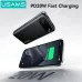 USAMS CD251 PB80 PD20W 37Wh 20000mAh Power Bank with LED Display External Battery Power Supply with 1 Input & 3 Outputs Fast Charging for iPhone 17 17 Pro 16 Pro Max 15 14 for Samsung Galaxy S25 Ultra for HUAWEI Pura 80 Ultra for XIAOMI 17pro