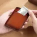 Ekphero Men's Card Holder Genuine Leather Portable Credit Card Case Storage Magnetic Suction Card Holder Simple Thin Bank Card Anti-magnetic Bus Card Slot Mini Bag