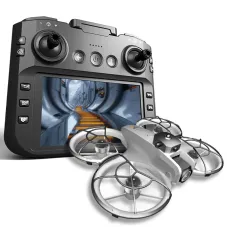 ZHRC Z4 WiFi FPV with 4.3inch LCD Screen Controller HD Dual Camera Electrically Adjustable Optical Flow Hover 360 Obstacle Avoidance Circle Protection Brushless 2.4G 4CH 6-Axis Remote Control Toys RC Drone Quadcopter RTF