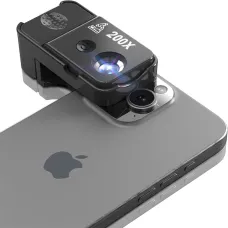 200x Mobile Phone Microscope with LED Light Macro Lens Manual Focus CPL Filter High Magnification Portable for Smartphone Camera