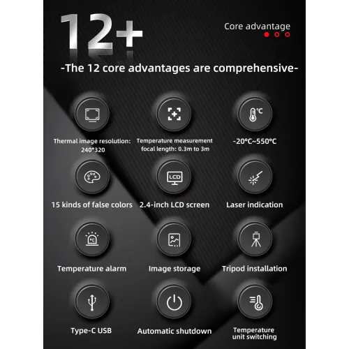 BSIDE HX4 Infrared Thermal Imaging Camera 240x320 Resolution -20C to 550C Adjustable Emissivity Rechargeable Battery Portable Professional Temperature Measurement