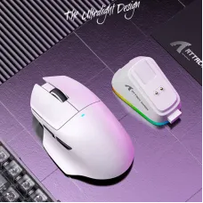 ATTACK SHARK V6 Tri-mode Gaming Mouse with RGB Charging Dock PAW3311 Sensor BK52820 MCU 25000DPI 1KHz Return Rate Ergonomics E-sports Gamer Mice 65g Lightweight