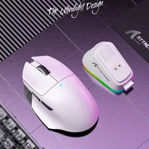 ATTACK SHARK V6 Tri-mode Gaming Mouse with RGB Charging Dock PAW3311 Sensor BK52820 MCU 25000DPI 1KHz Return Rate Ergonomics E-sports Gamer Mice 65g Lightweight