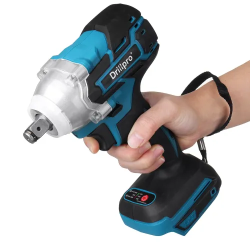 Drillpro 18V 0-3200RPM Cordless Impact Wrench Driver Brushless Motor With LED Light Electric Wrench Adapted for Makita DTW285Z