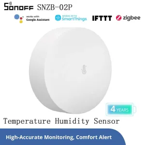 SONOFF SNZB-02P Wireless Zigbee3.0 Temperature Humidity Sensor Smart Home Alert Works with SONOFF iHost NSPanel Pro ZB Bridge Pro ZBDongle-E