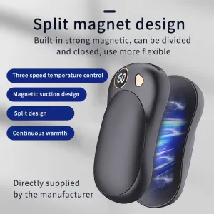 Magnetic Hand Warmer USB Charging Split Self-Heating Hand Warmer Portable Charging Treasure Three-Speed Adjustable Temperature