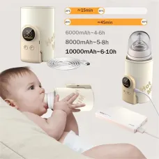 YFS-K6 Portable Wireless Smart Baby Bottle Warmer 18W Fast Heating 6000-10000mAh Large Battery Temperature Control Milk Warmer