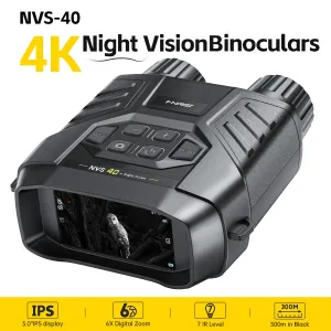 FNIRSI NVS-40 Night Vision Device 4K Full Color HD 6X Digital Zoom 300m Observation Distance 7 Levels Infrared Light