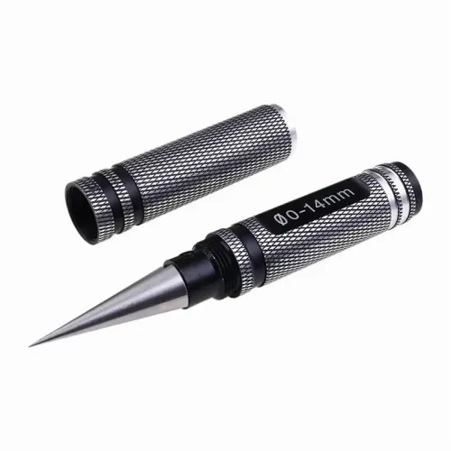 Manual Hole Punch Tool Metal Hole Puncher Hole Expanding Reamer Alloy Steel Aluminum 0-14mm Long Handle Lightweight Sharp Cutter Head for RC Model Car Tamiya HPI Axial Losi Kyosho HSP Tools
