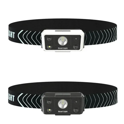 USB Rechargeable Powerful Sensor Headlamp Fishing Camping Head Flashlight 5 Mode Waterproof Spotlight Headlights Front Lantern for Fishing Camping Hiking