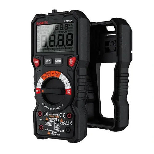 EU/US Direct KAIWEETS HT118A Digital AC/DC Multimeter TRMS 6000 Counts True RMS with Flashlight and Safety Features Best for Household and Automotive Testing